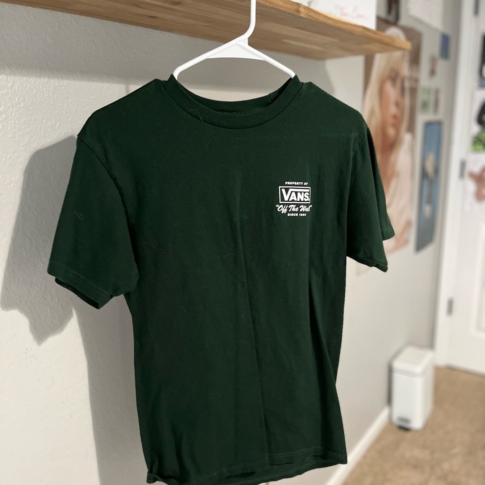 forest green vans shirt (darker in person)